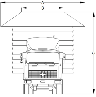High Load Diagram - House on truck with dimensions